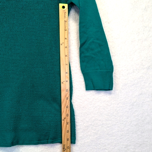 AEO Green Mesh Back Pullover Long Sleeve Cotton Sweater Vintage (NOT Teal) - Picture 10 of 11